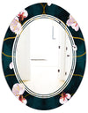 Retro Pink Flower Pattern II - Cottage Round or Oval Wall Mirror - Triple C