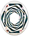 Retro Pink Flower Pattern II - Cottage Round or Oval Wall Mirror - Whirl