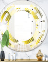 Retro Hexagon Pattern XI - Modern Round or Oval Wall Mirror - Space