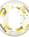 Retro Hexagon Pattern XI - Modern Round or Oval Wall Mirror - Space