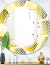 Retro Hexagon Pattern XI - Modern Round or Oval Wall Mirror - Triple C