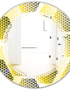 Retro Hexagon Pattern XI - Modern Round or Oval Wall Mirror - Triple C