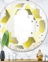 Retro Hexagon Pattern XI - Modern Round or Oval Wall Mirror - Quatrefoil