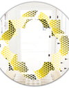 Retro Hexagon Pattern XI - Modern Round or Oval Wall Mirror - Quatrefoil