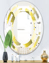 Retro Hexagon Pattern XI - Modern Round or Oval Wall Mirror - Space
