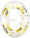 Retro Hexagon Pattern XI - Modern Round or Oval Wall Mirror - Space