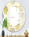 Retro Hexagon Pattern XI - Modern Round or Oval Wall Mirror - Wave