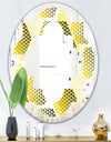 Retro Hexagon Pattern XI - Modern Round or Oval Wall Mirror - Quatrefoil