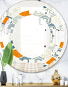 Retro Hexagon Pattern IX - Modern Round or Oval Wall Mirror - Space