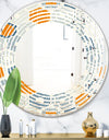 Retro Hexagon Pattern IX - Modern Round or Oval Wall Mirror - Wave