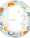 Retro Hexagon Pattern IX - Modern Round or Oval Wall Mirror - Triple C