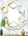 Retro Hexagon Pattern IX - Modern Round or Oval Wall Mirror - Hexagon Star