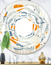 Retro Hexagon Pattern IX - Modern Round or Oval Wall Mirror - Whirl