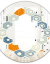 Retro Hexagon Pattern IX - Modern Round or Oval Wall Mirror - Quatrefoil