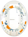Retro Hexagon Pattern IX - Modern Round or Oval Wall Mirror - Space