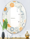 Retro Hexagon Pattern IX - Modern Round or Oval Wall Mirror - Wave