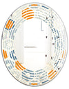 Retro Hexagon Pattern IX - Modern Round or Oval Wall Mirror - Wave