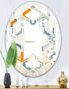 Retro Hexagon Pattern IX - Modern Round or Oval Wall Mirror - Hexagon Star