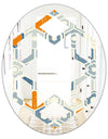 Retro Hexagon Pattern IX - Modern Round or Oval Wall Mirror - Hexagon Star