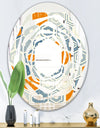 Retro Hexagon Pattern IX - Modern Round or Oval Wall Mirror - Whirl