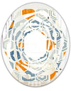 Retro Hexagon Pattern IX - Modern Round or Oval Wall Mirror - Whirl