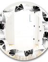 Retro Geometrical Abstract Pattern IV - Modern Round or Oval Wall Mirror - Leaves