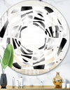 Retro Geometrical Abstract Pattern IV - Modern Round or Oval Wall Mirror - Whirl
