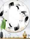 Retro Geometrical Abstract Pattern IV - Modern Round or Oval Wall Mirror - Quatrefoil