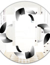 Retro Geometrical Abstract Pattern IV - Modern Round or Oval Wall Mirror - Quatrefoil