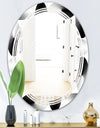 Retro Geometrical Abstract Pattern IV - Modern Round or Oval Wall Mirror - Triple C