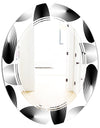Retro Geometrical Abstract Pattern IV - Modern Round or Oval Wall Mirror - Triple C