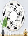 Retro Geometrical Abstract Pattern IV - Modern Round or Oval Wall Mirror - Whirl