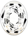 Retro Geometrical Abstract Pattern IV - Modern Round or Oval Wall Mirror - Whirl