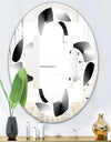 Retro Geometrical Abstract Pattern IV - Modern Round or Oval Wall Mirror - Quatrefoil