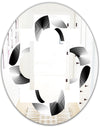 Retro Geometrical Abstract Pattern IV - Modern Round or Oval Wall Mirror - Quatrefoil