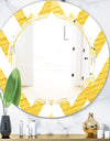 Gold glittering lines pattern - Modern Round or Oval Wall Mirror - Triple C