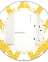 Gold glittering lines pattern - Modern Round or Oval Wall Mirror - Triple C