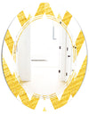 Gold glittering lines pattern - Modern Round or Oval Wall Mirror - Triple C