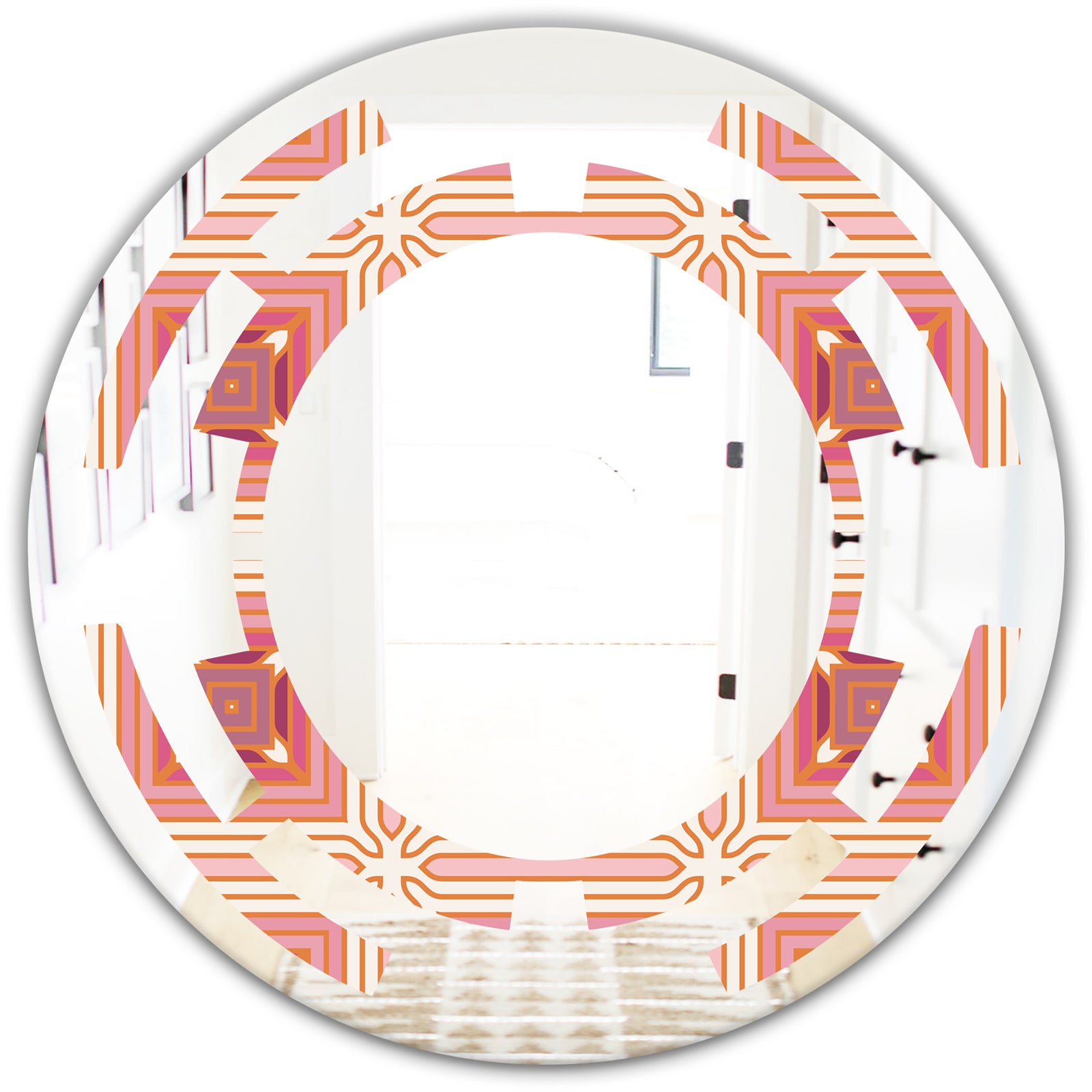 Geometric Retro Design II - Modern Round or Oval Wall Mirror - Space
