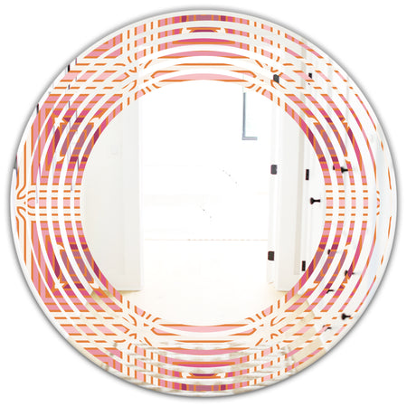 Geometric Retro Design II - Modern Round or Oval Wall Mirror - Wave