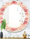 Geometric Retro Design II - Modern Round or Oval Wall Mirror - Leaves