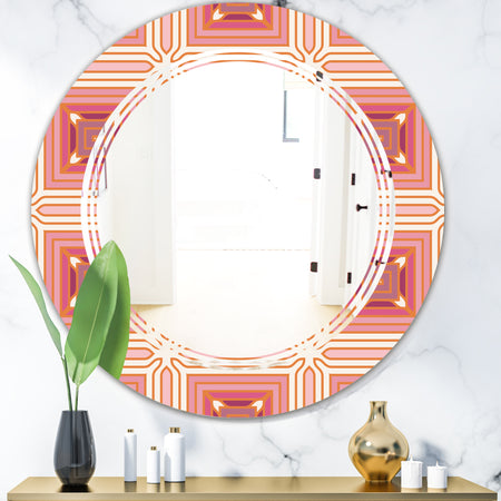 Geometric Retro Design II - Modern Round or Oval Wall Mirror - Triple C