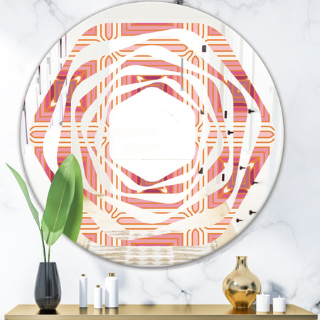 Geometric Retro Design II - Modern Round or Oval Wall Mirror - Whirl