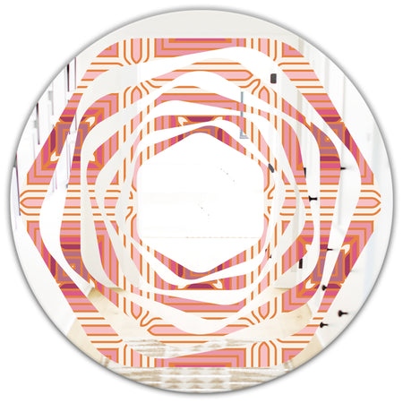 Geometric Retro Design II - Modern Round or Oval Wall Mirror - Whirl