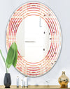 Geometric Retro Design II - Modern Round or Oval Wall Mirror - Wave