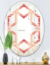 Geometric Retro Design II - Modern Round or Oval Wall Mirror - Hexagon Star