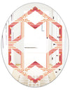 Geometric Retro Design II - Modern Round or Oval Wall Mirror - Hexagon Star