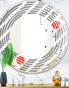 Retro Geometrical Abstract Minimal Pattern XI - Modern Round or Oval Wall Mirror - Wave
