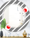 Retro Geometrical Abstract Minimal Pattern XI - Modern Round or Oval Wall Mirror - Triple C