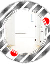 Retro Geometrical Abstract Minimal Pattern XI - Modern Round or Oval Wall Mirror - Triple C